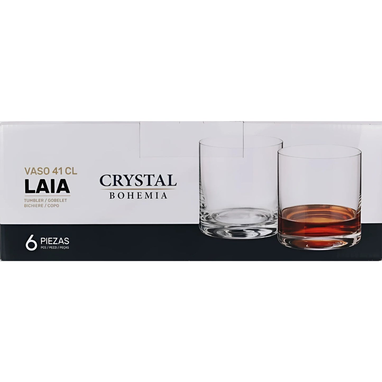 Laia Bohemia Crystal Whisky Glasses Tumblers 410ml gift