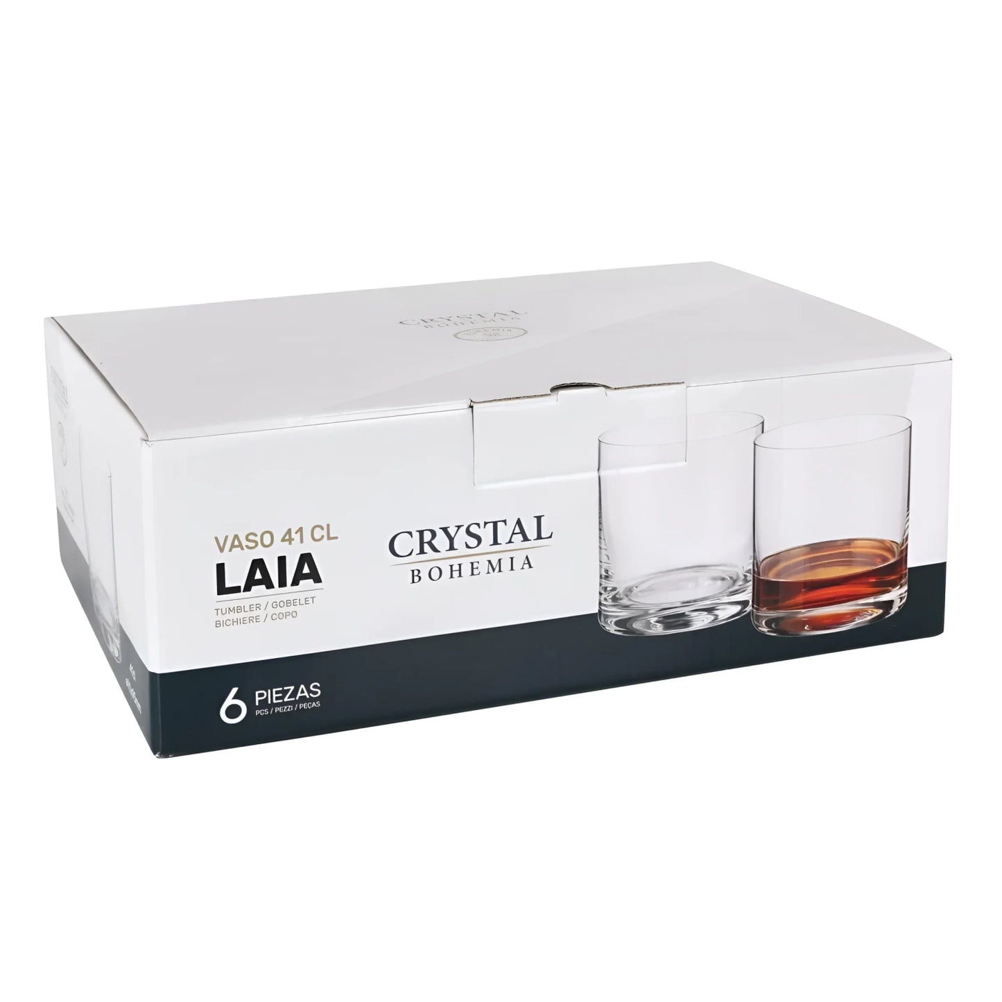 Laia Bohemia Crystal Whisky Glasses Tumblers 410ml gift