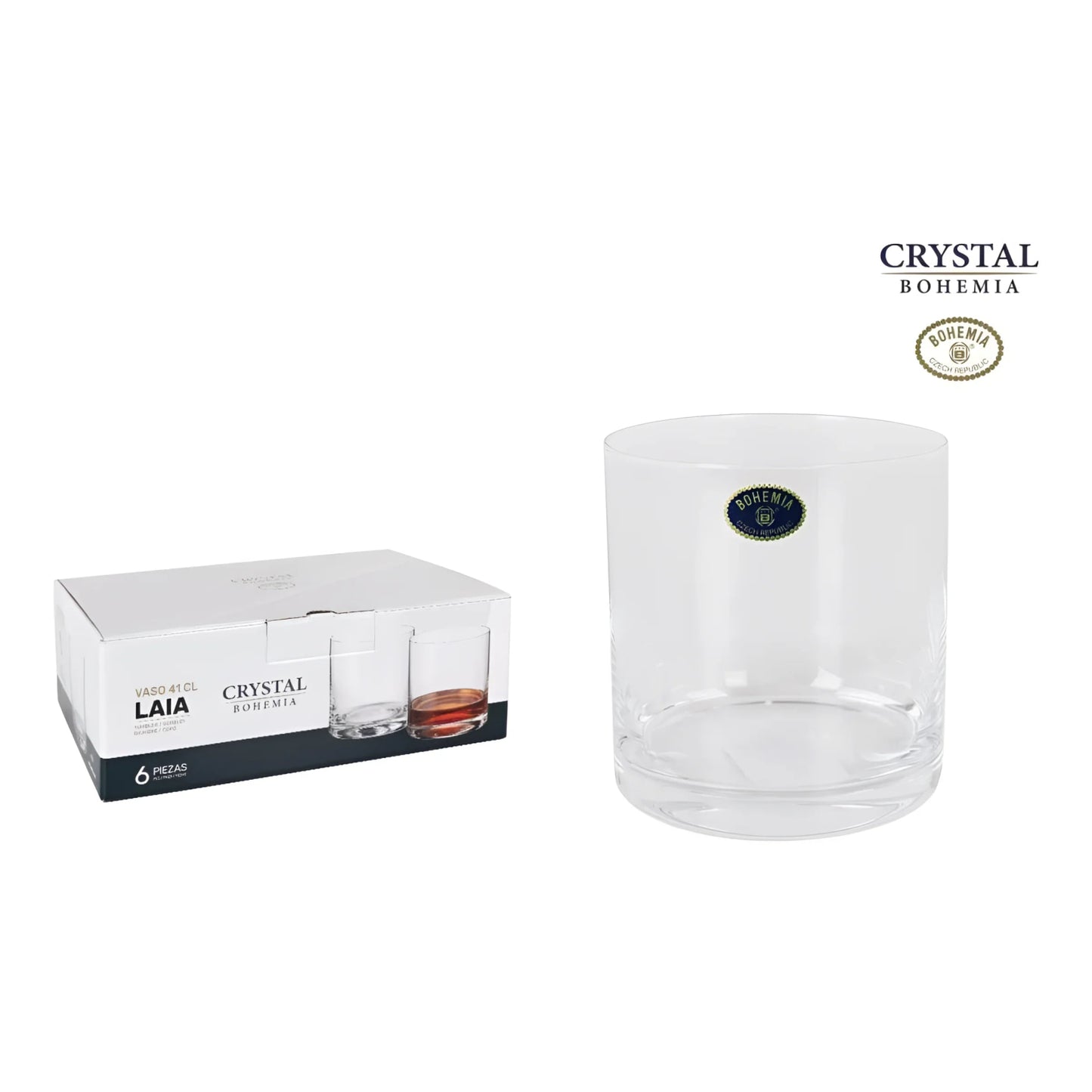 Laia Bohemia Crystal Whisky Glasses Tumblers 410ml gift