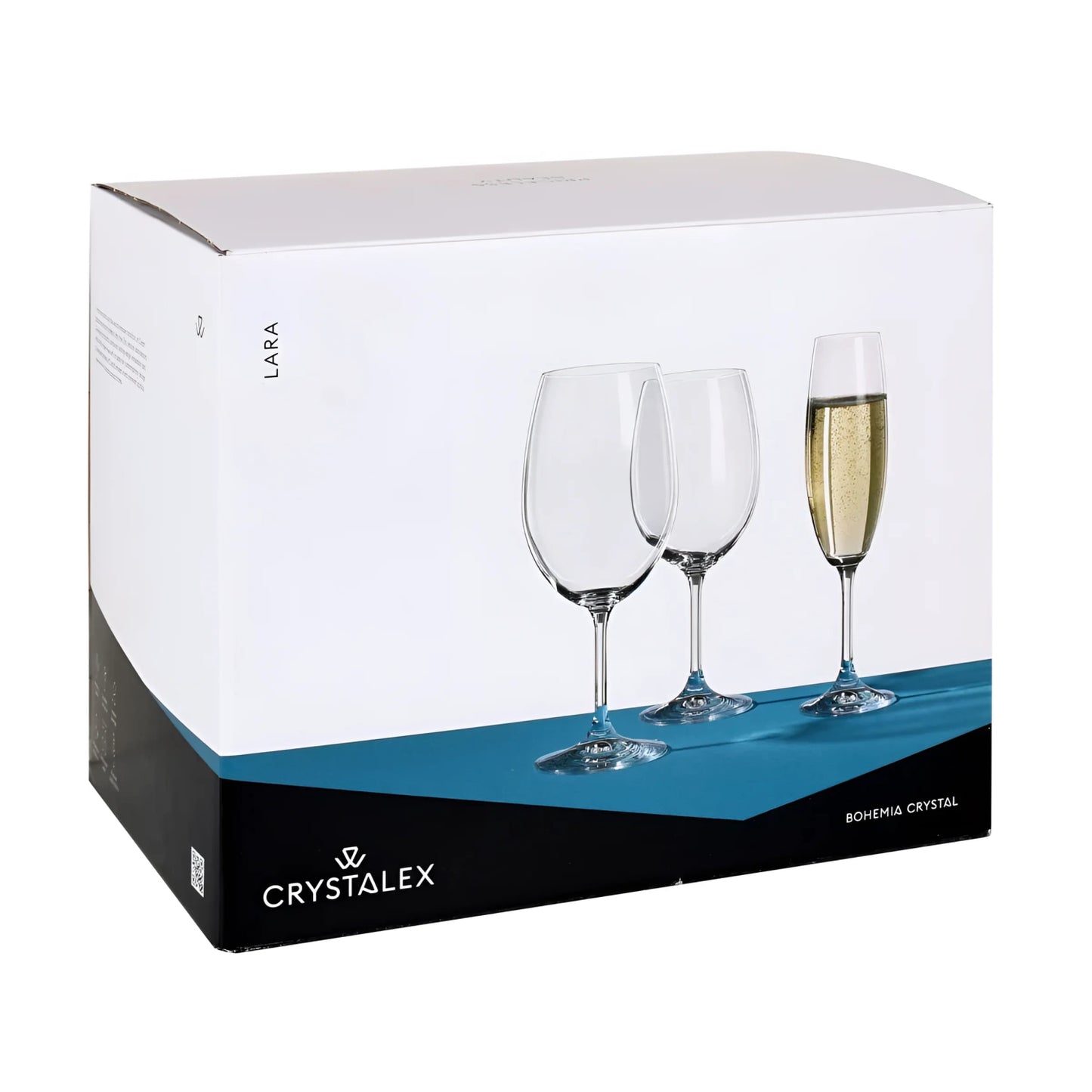 .Large 450ml red white wine glasses Bohemia Crystal Lara