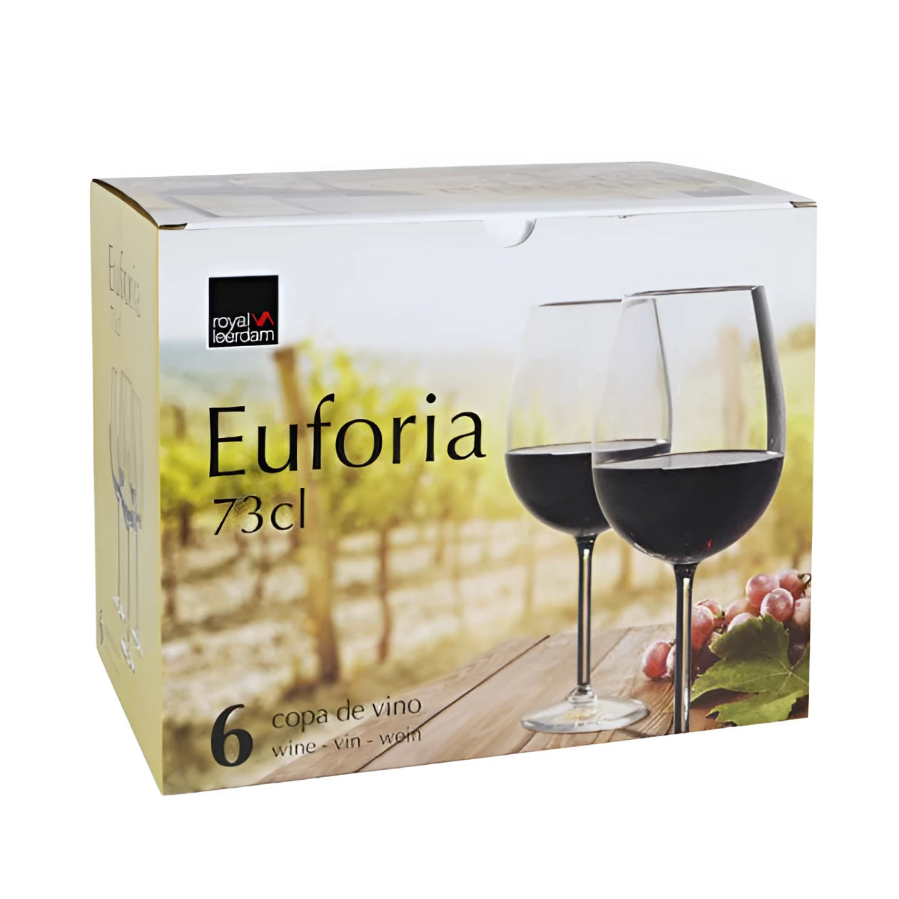 Large Burgundy Red white wine glasses 730ml Euforia Royal Leerdam