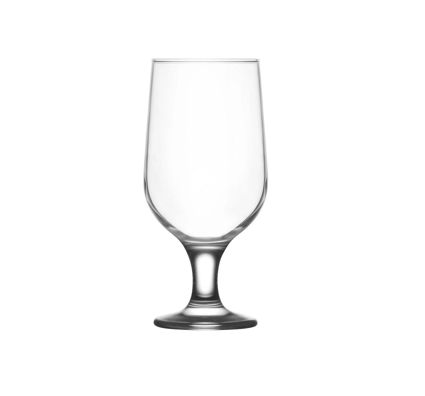 Empty clear stemmed Lav Belek Beer glass 385ml for serving beer elegantly