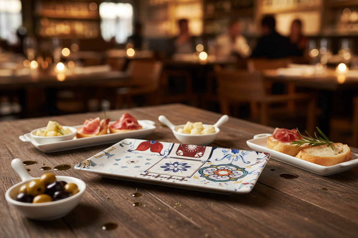 Lore 25x15cm rectangular dessert plate side tapas dish Starters Stoneware
