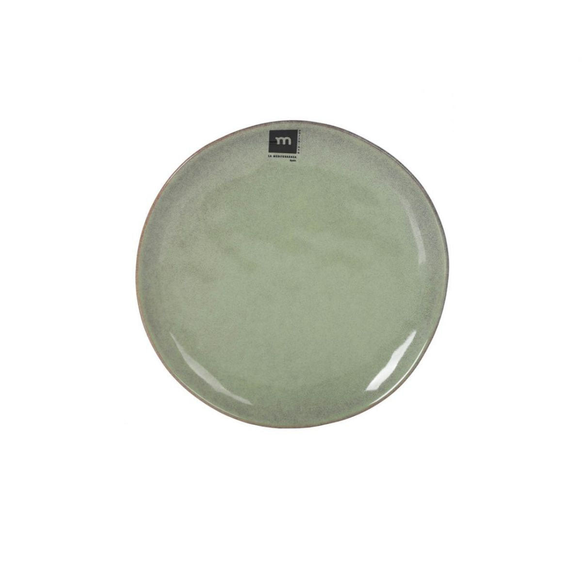 Macarella 20cm Dessert Plate Green Irregular shape Stoneware
