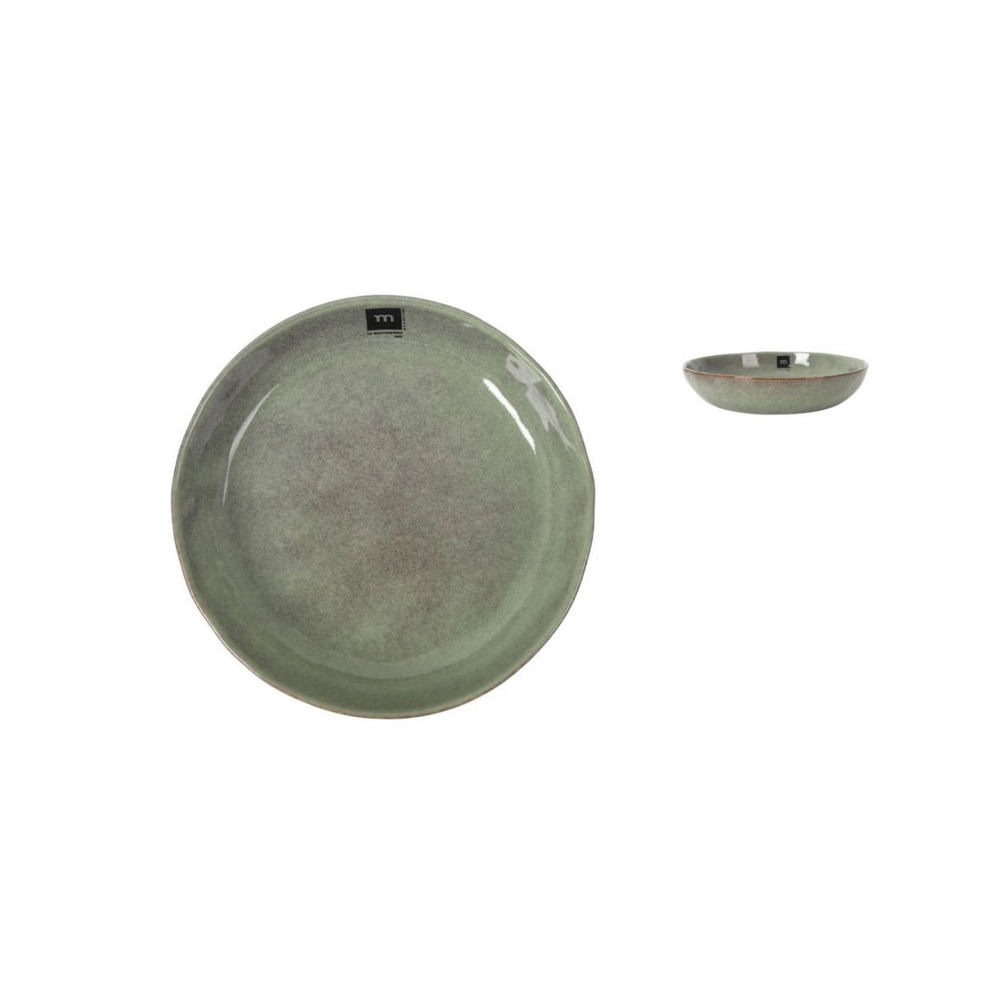 Macarella 21x4cm Pasta Bowl Green Irregular shape Stoneware