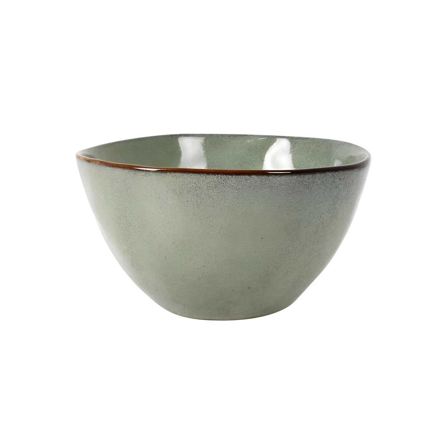 Macarella Green 18x9.5 Pasta Bowl Salad serving dish Blue Irregular shape Stoneware 1.3L