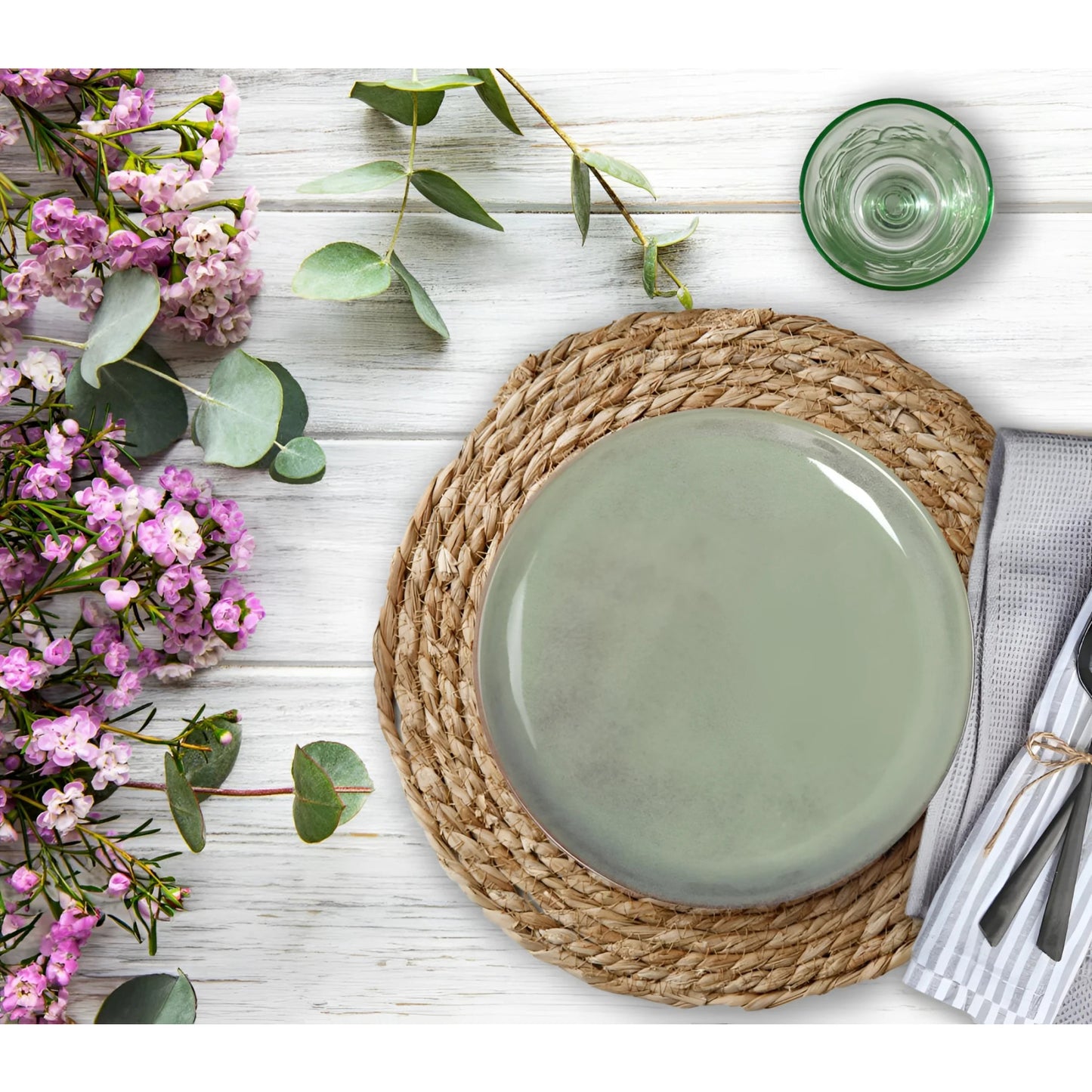 Macarella 21x4cm Pasta Bowl Green Irregular shape Stoneware