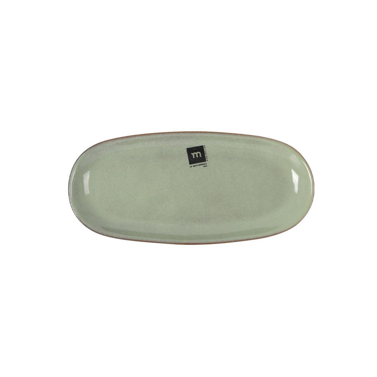 Macarella green 25x12cm Dessert plate starters tapas dish Irregular shape