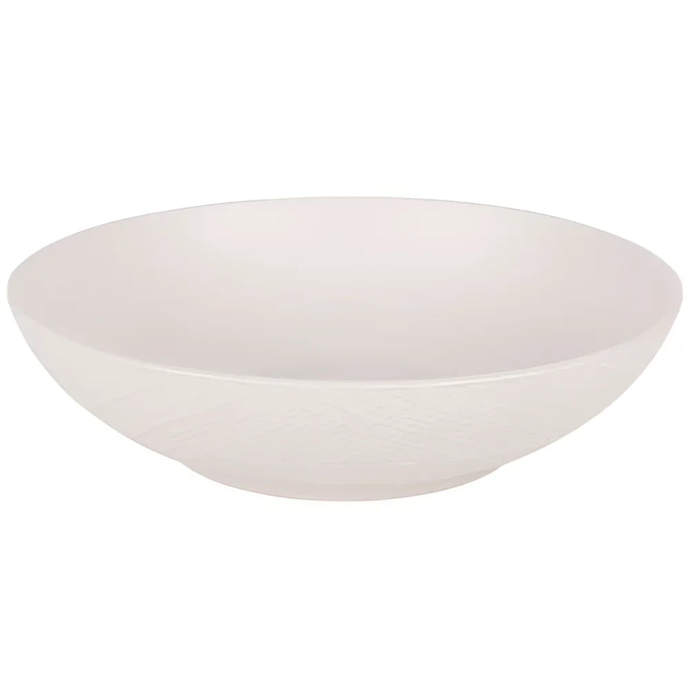 Malpica Mat Cream Embossed Stoneware Pasta bowls soup stew cereal 19.5cm