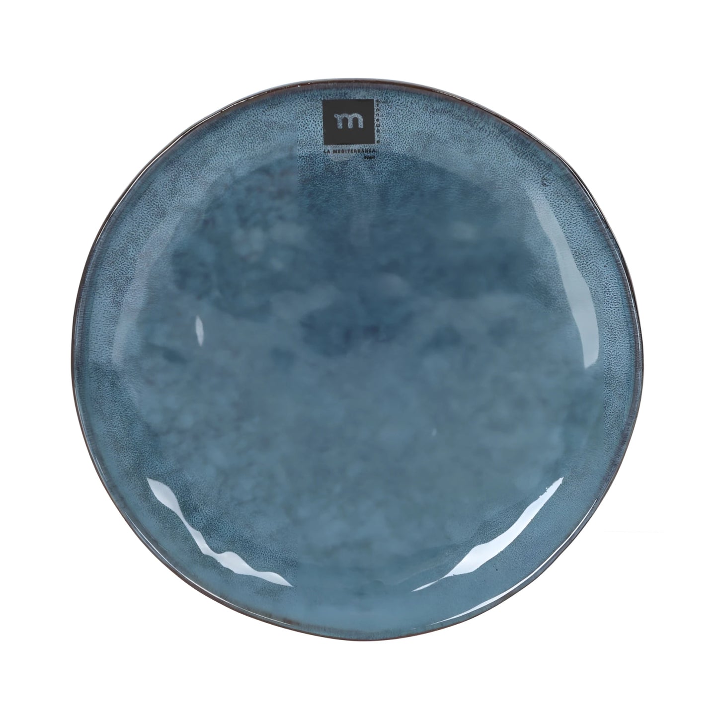 Deep blue Morell Blue 20cm Dessert Plate with speckled reactive glaze and irregular rim