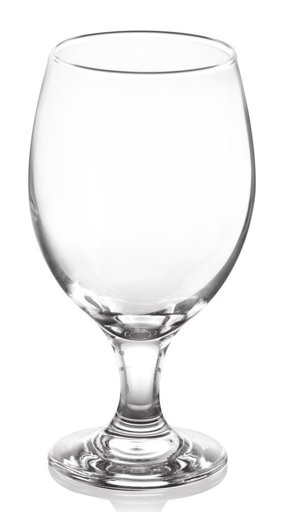 Clear glass Muski Beer glass cup with wide bowl and sturdy base 400ml