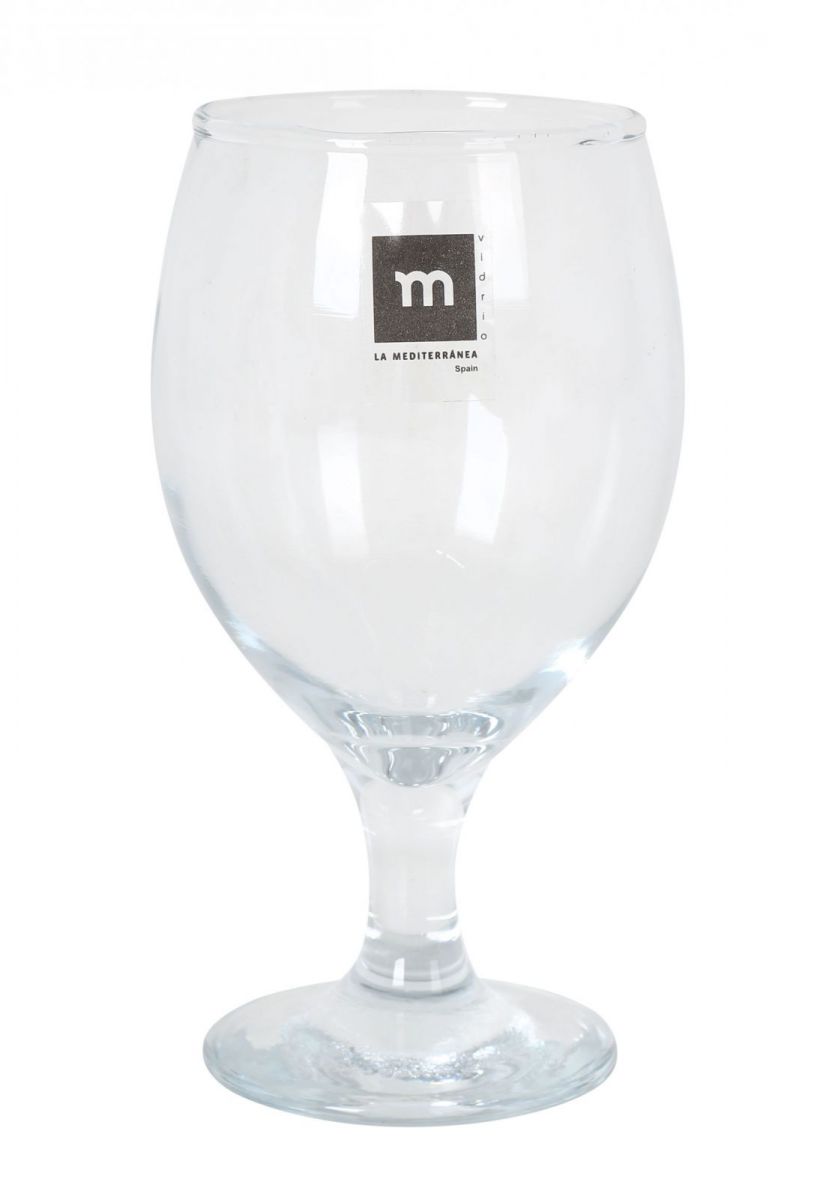 Clear glass Muski Beer glass cup with stem and round base, 400ml capacity