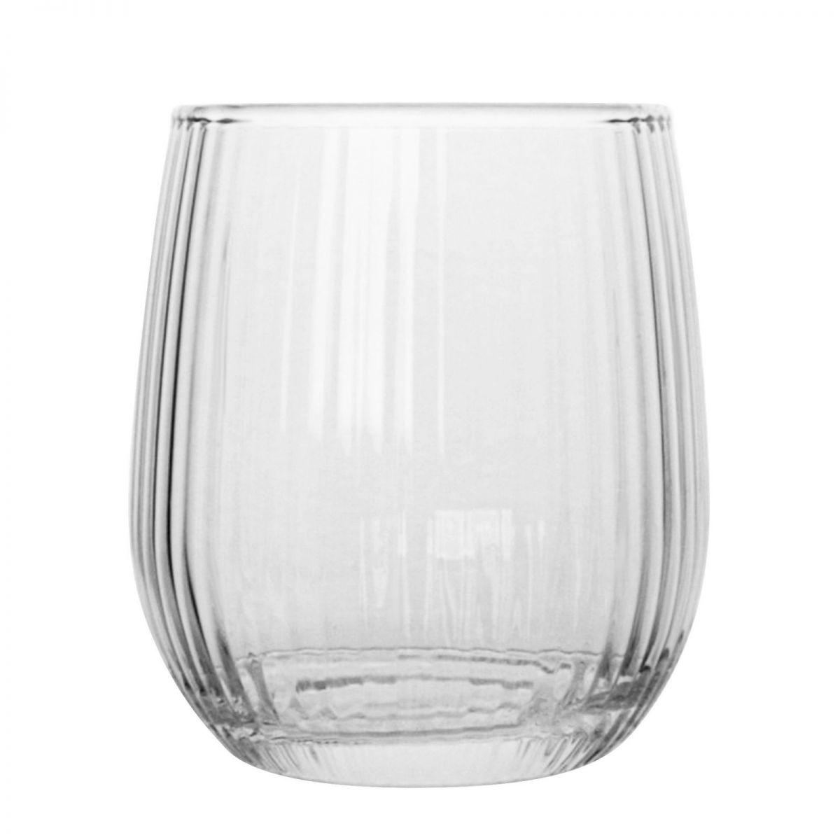 Clear glass tumbler with vertical fluted ridges for water juice cocktails Nalon Fiber 360ml