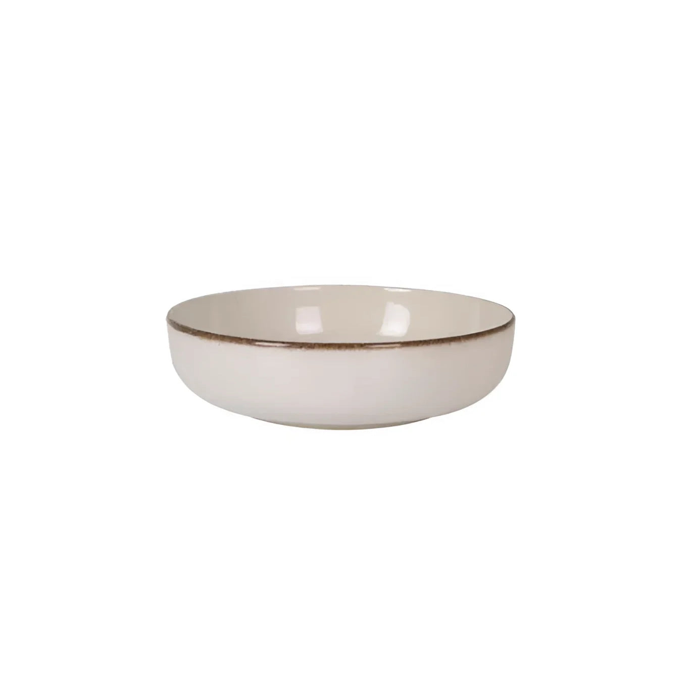 Nordic Anllo Ivory Glossy 18cm Pasta Bowl Stoneware