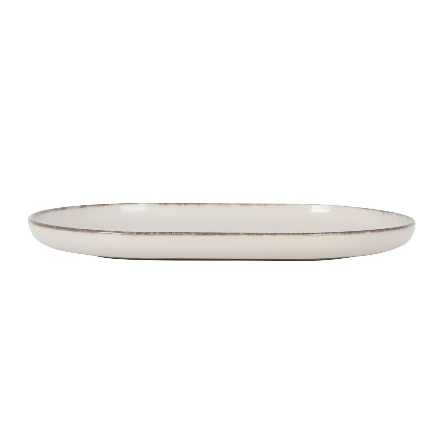 Nordic Anllo Ivory Glossy OVAL 20x13cm Dessert plate tapas plate side