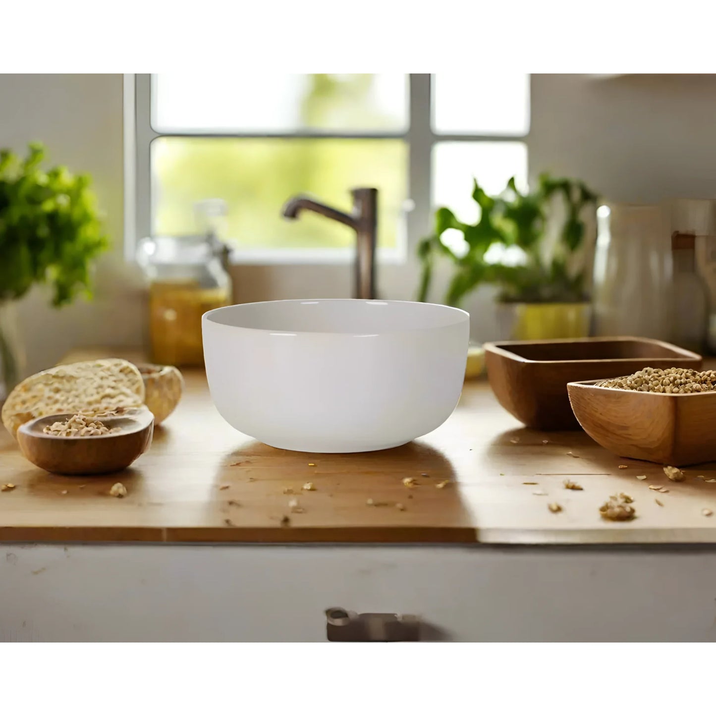 White ceramic bowl from Nordic Ivory Glossy collection, measuring 14.5x6.5cm