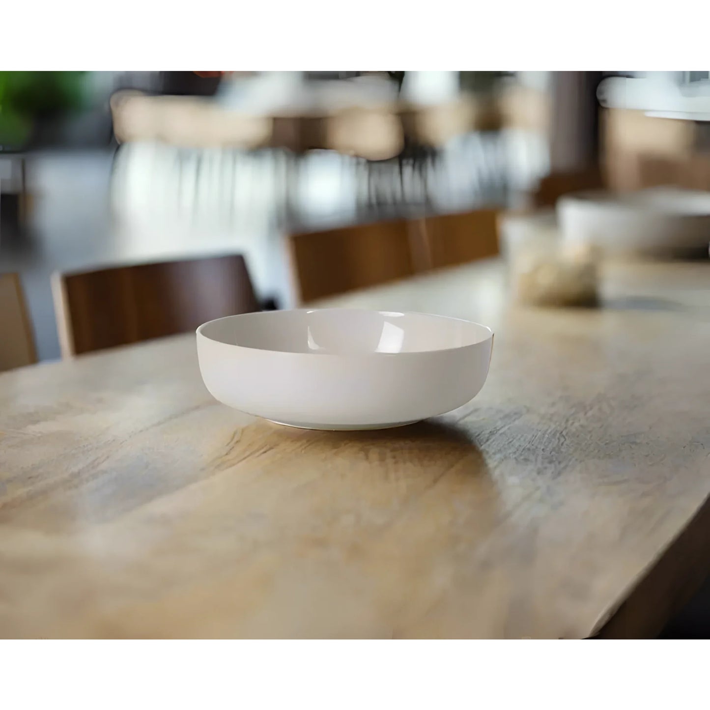 White ceramic bowl from Nordic Ivory Glossy 18cm pasta Bowl collection