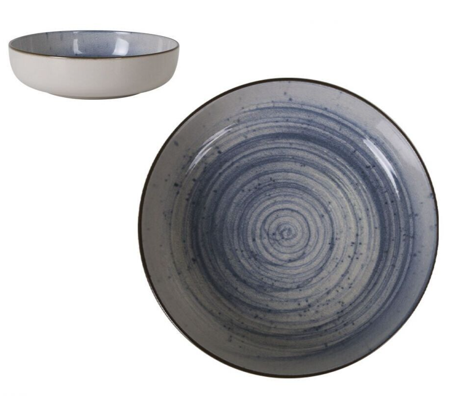 Ceramic Nordic SWIRL 12pcs dinnerware set with blue and white swirl design