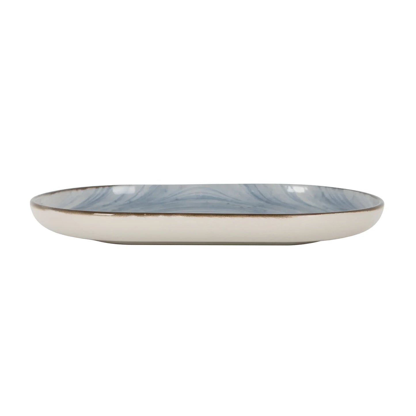 Swirl 20x13cm Stoneware Dessert side plate Textured Stoneware