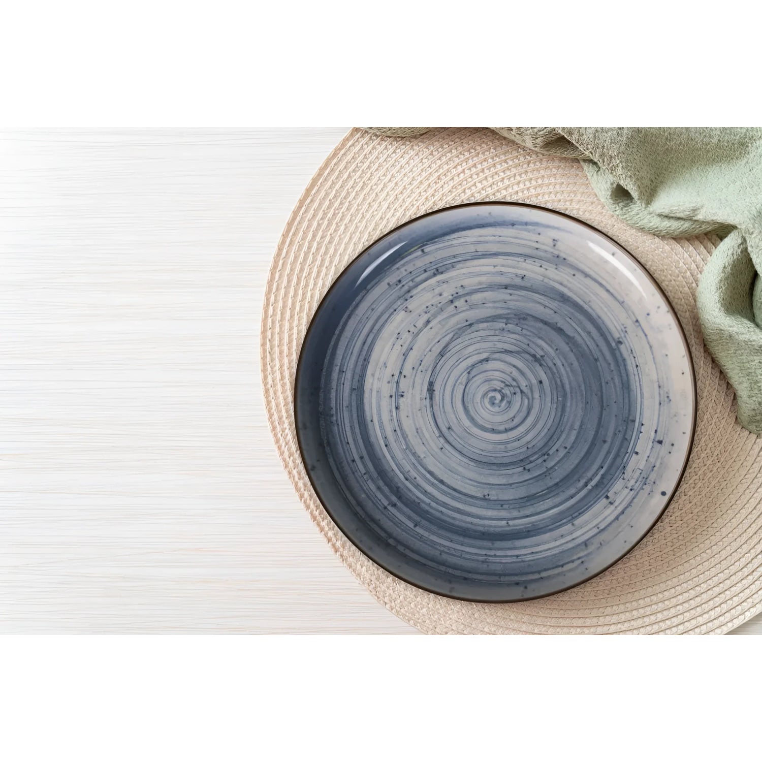 Swirl 20x13cm Stoneware Dessert side plate Textured Stoneware
