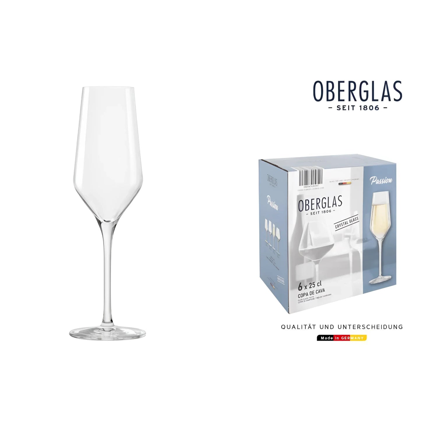 Oberglas Passion 250ml Large Crystal glass Champagne flutes