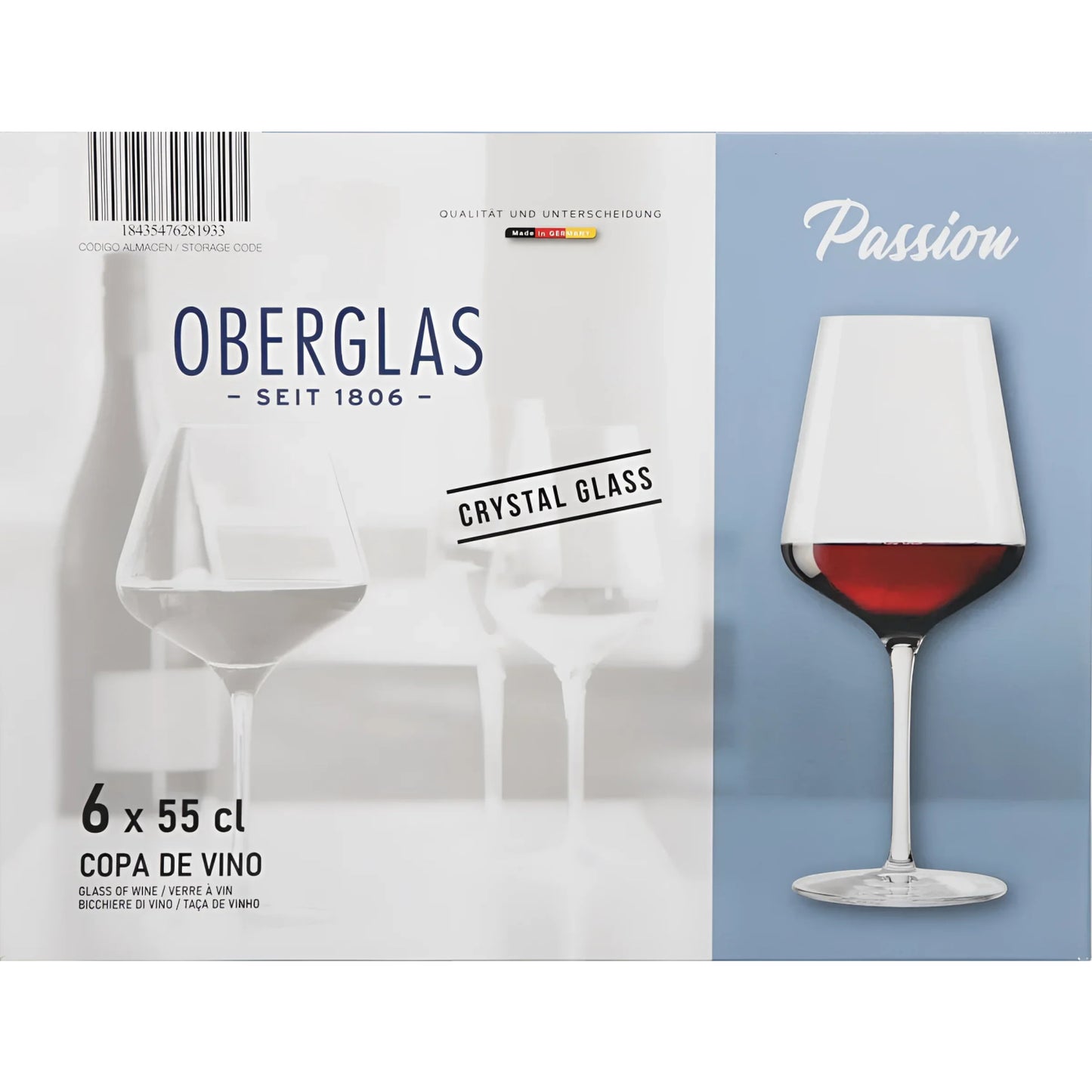 Oberglas Passion 550ml Large Crystal glass wine Glasses