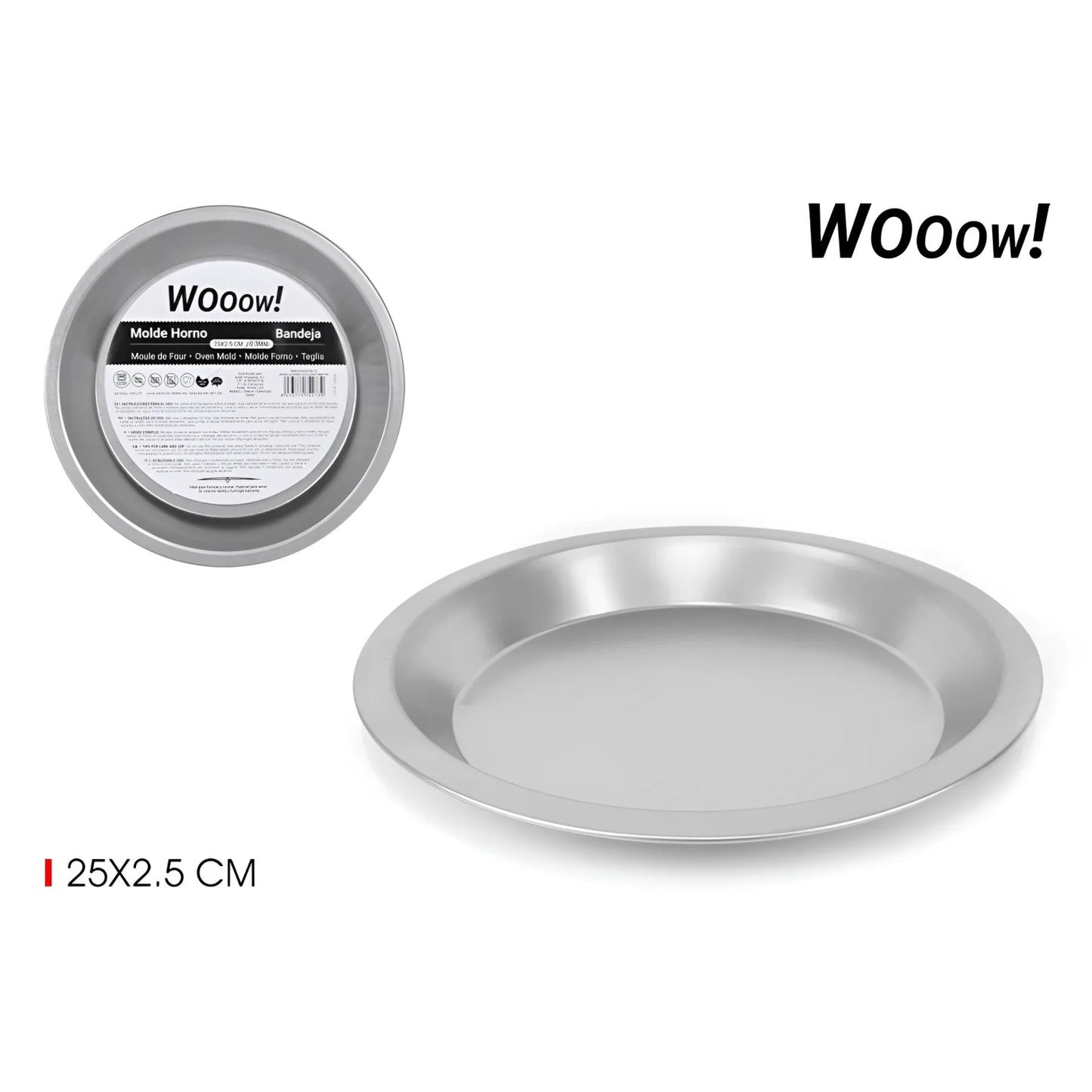 Oven tray baking Tinplated Round 25x2.5cm Woow