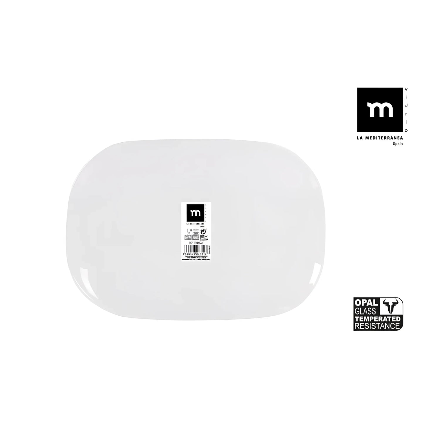 Palaos Tempered Glass opal dessert plates 23x16.4cm