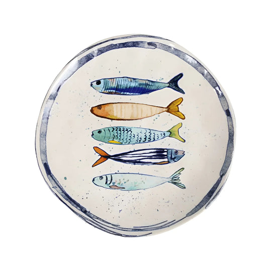 Round plate colorful fish design La Mediterranea Spain Peixe