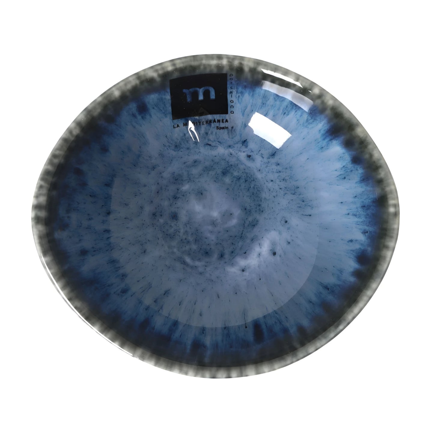 Glossy blue Pica Pica ramekin with speckled gradient glaze, 10.7x9.6x5cm