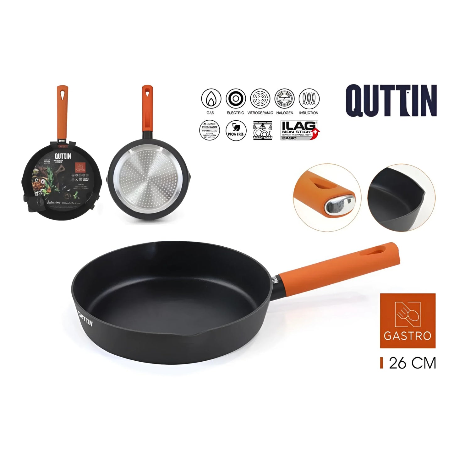 Quttin Gastro 26cm Frying pan Pressed Aluminium Non Stick Induction