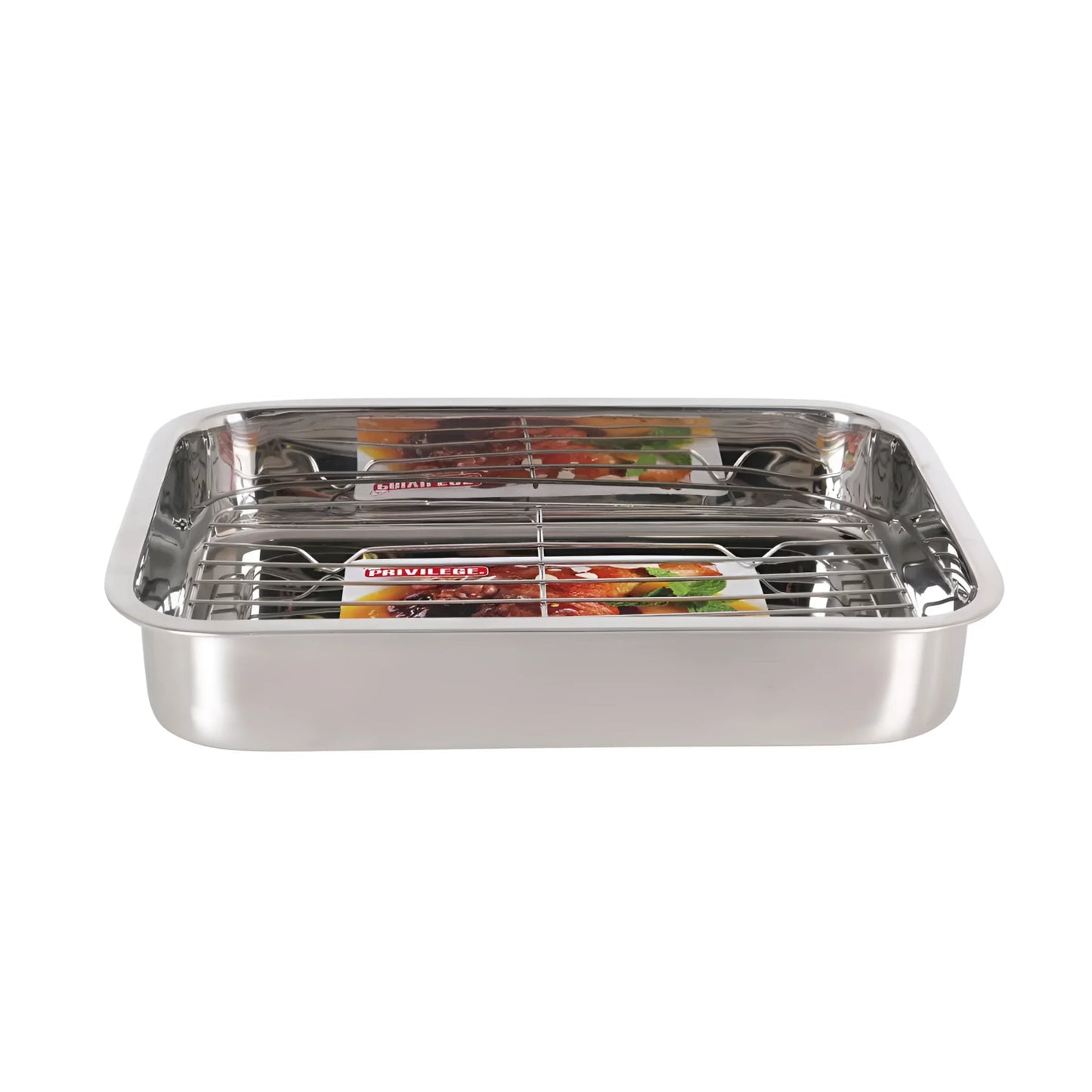 Rectangular oven Tray C/Grill 42 x 31 cm Stainless Steel