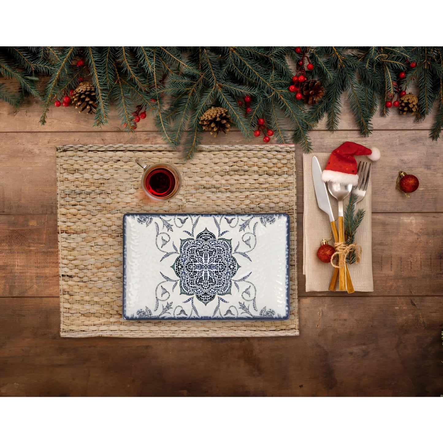 Rosetta rectangular 20x13cm dessert plates