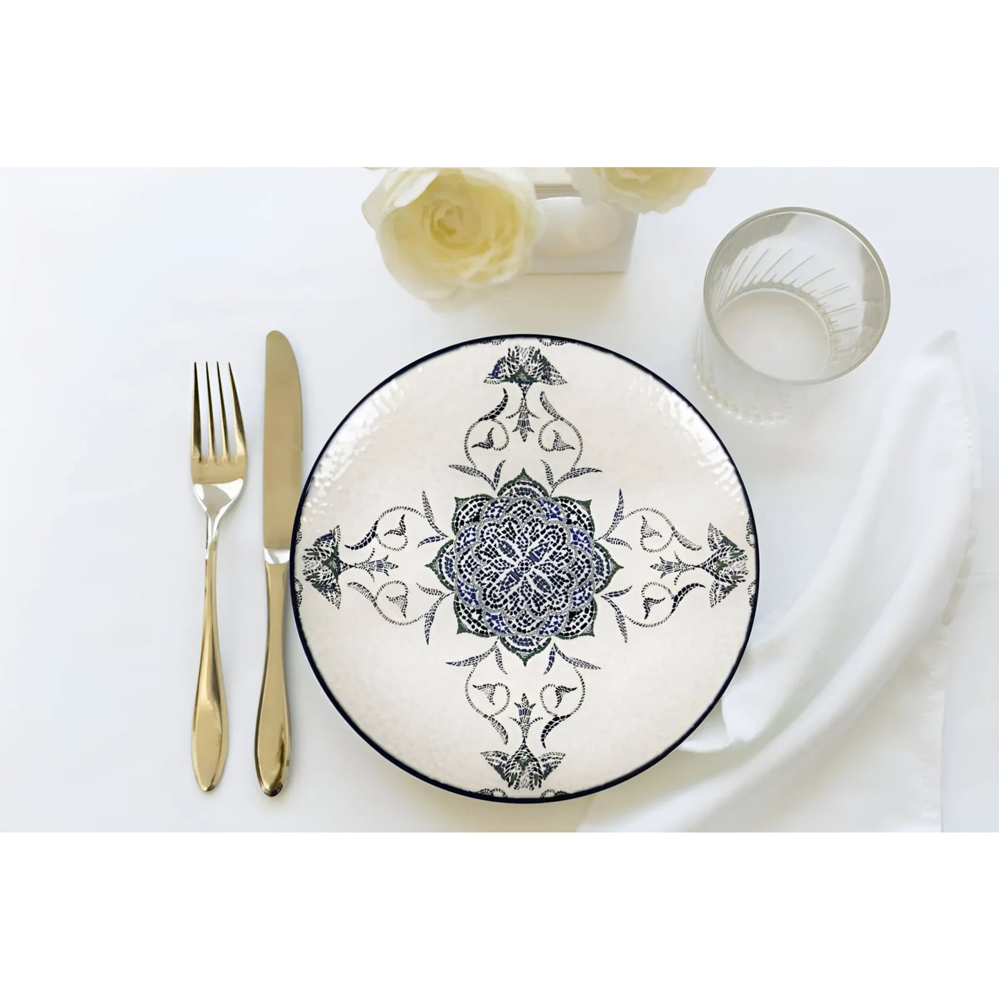 Rosetta rectangular 30x20cm dinner plates Relief Stoneware