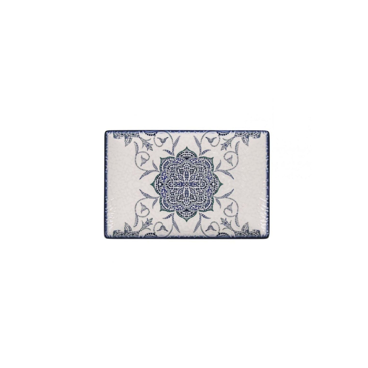 Rosetta rectangular 30x20cm dinner plates Relief Stoneware