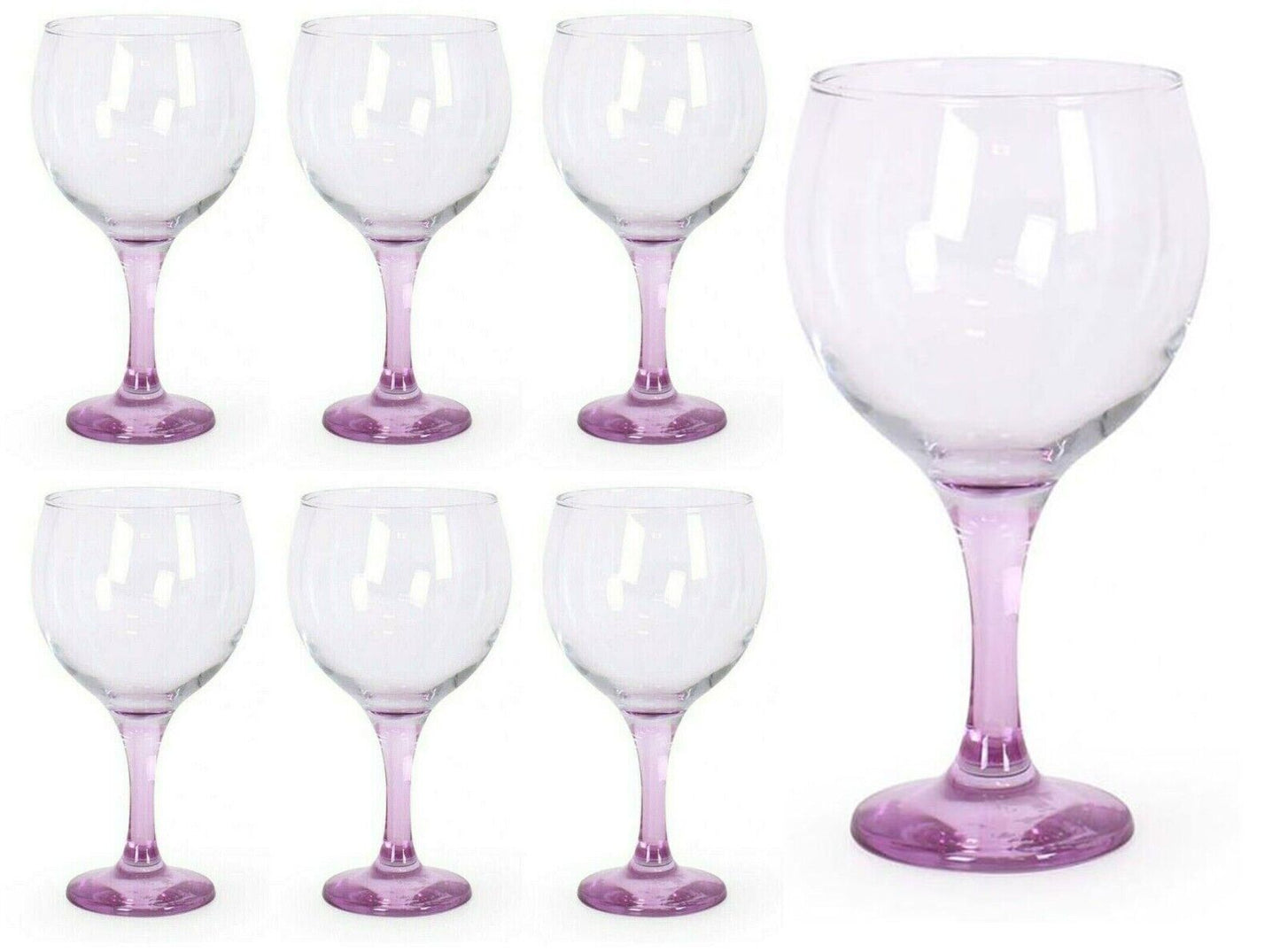 Gin and tonic cocktail balloon glasses 650ml Coloured Stem pink