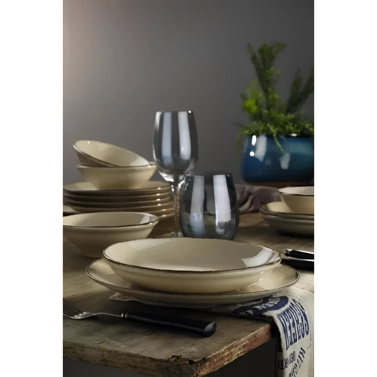 Salvora Ivory pasta bowl 21cm Stoneware