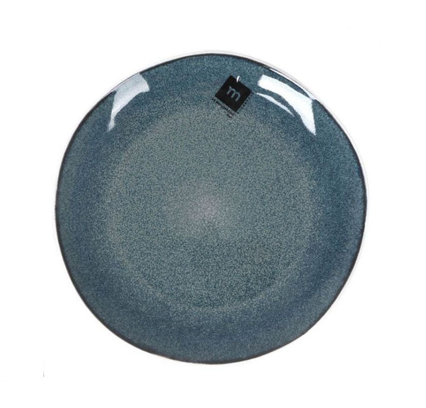 Dark gray speckled Savina 21cm irregular stoneware dessert plate