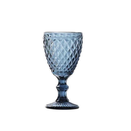 Sidari Blue red wine glasses 350ml diamond vintage
