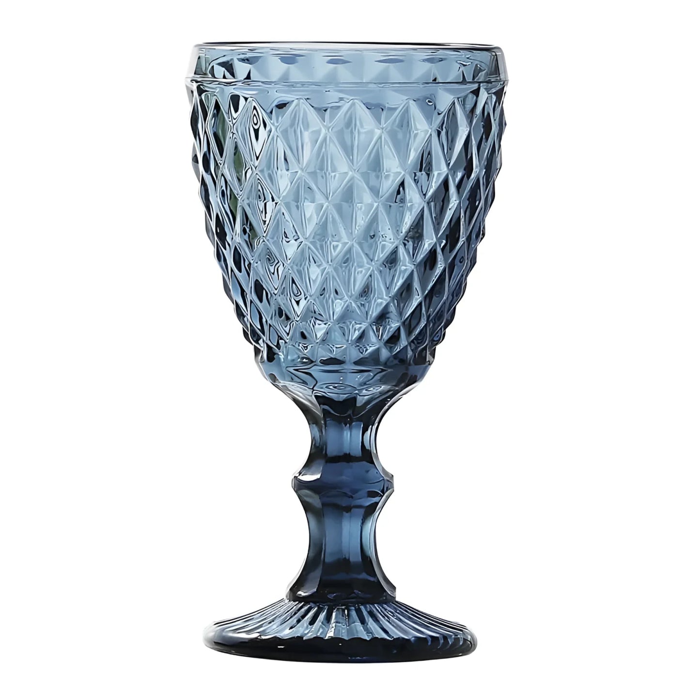 Sidari Blue red wine glasses 350ml diamond vintage