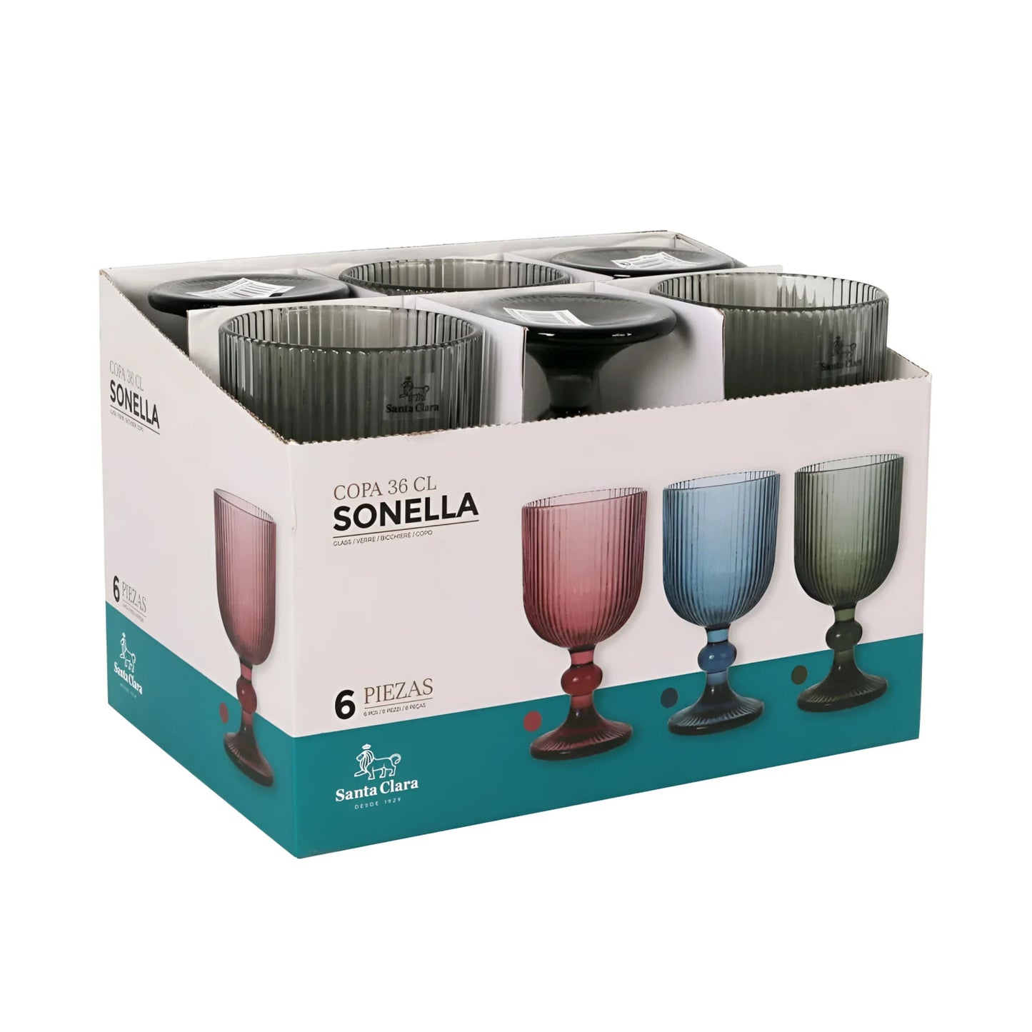 Sonella Grey green Wine glasses 360ml embossed striped vintage glassware
