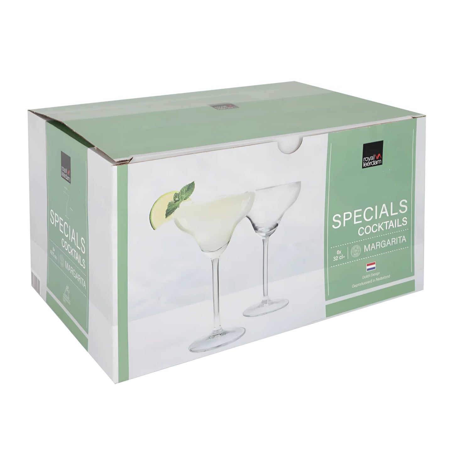 Retail box with two Royal Leerdam Margarita cocktail glasses 32cl 320ml 10.75oz