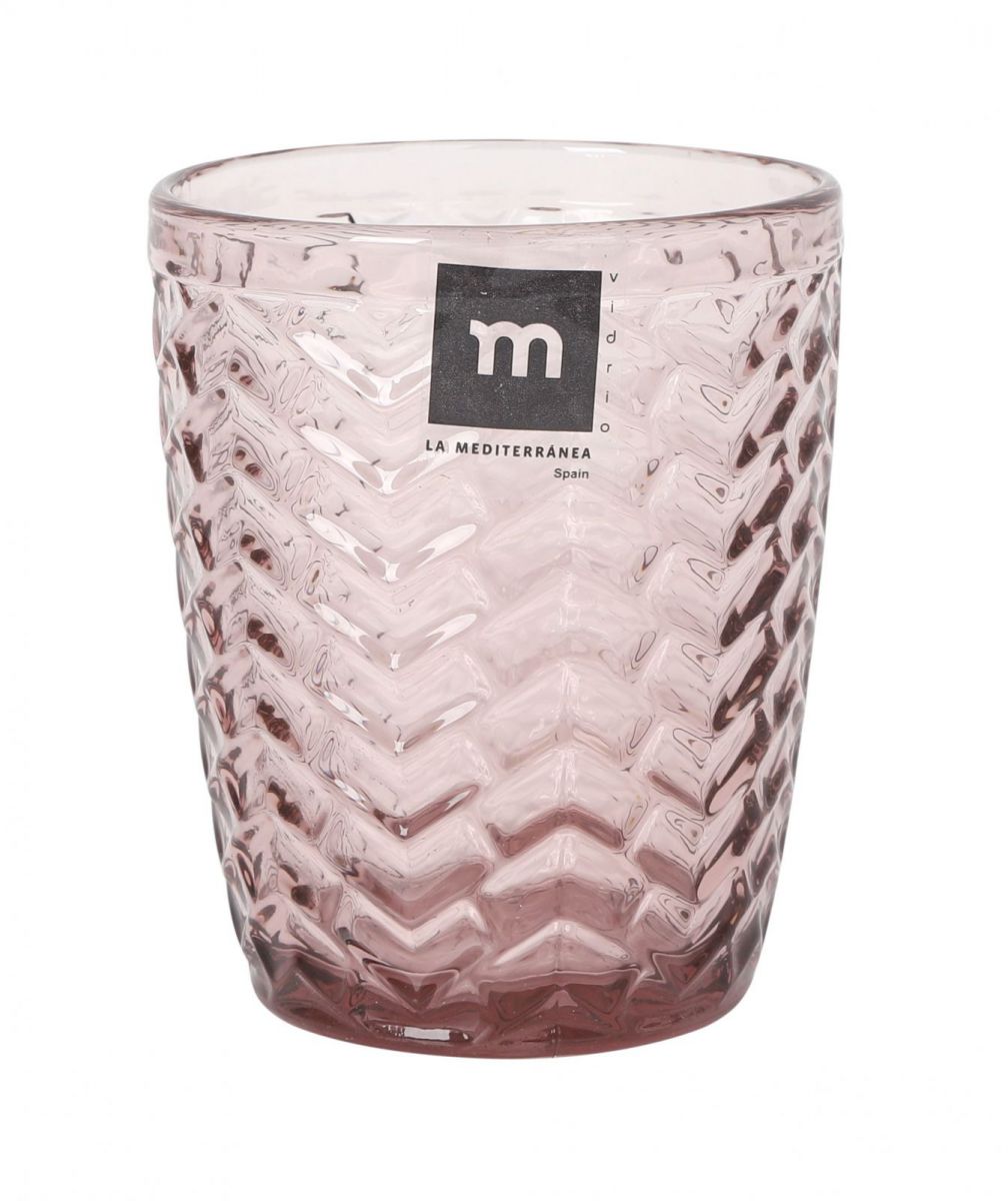 SPICA Plum pink 290ml tumbler with chevron texture and m logo