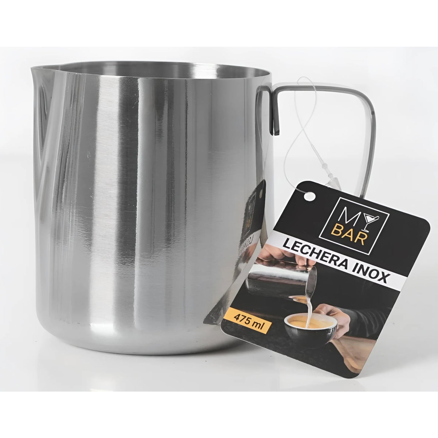 Stainless steel 475ml milk frothing pitcher for coffee and latte art
