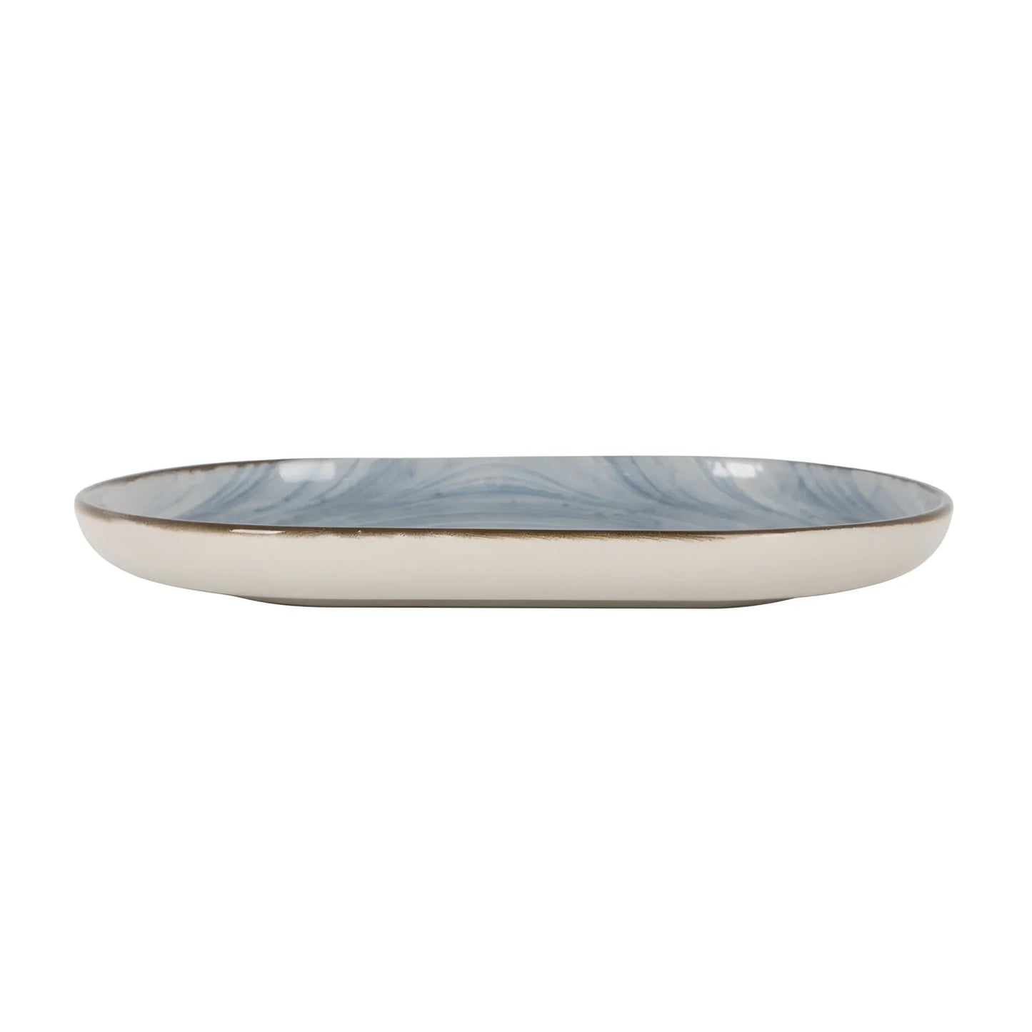 Swirl 20x13cm Stoneware Dessert side plate Textured Stoneware