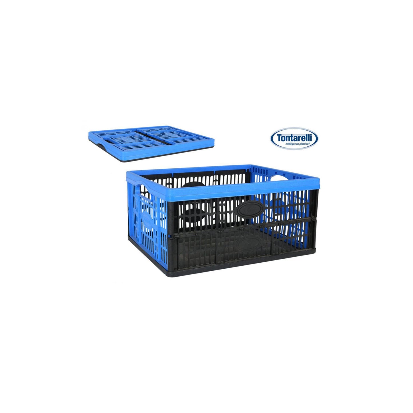 Tontarelli – Folding Box 32L crate– 47.5 x 35 x 23,6 cm voilа Blue/Black