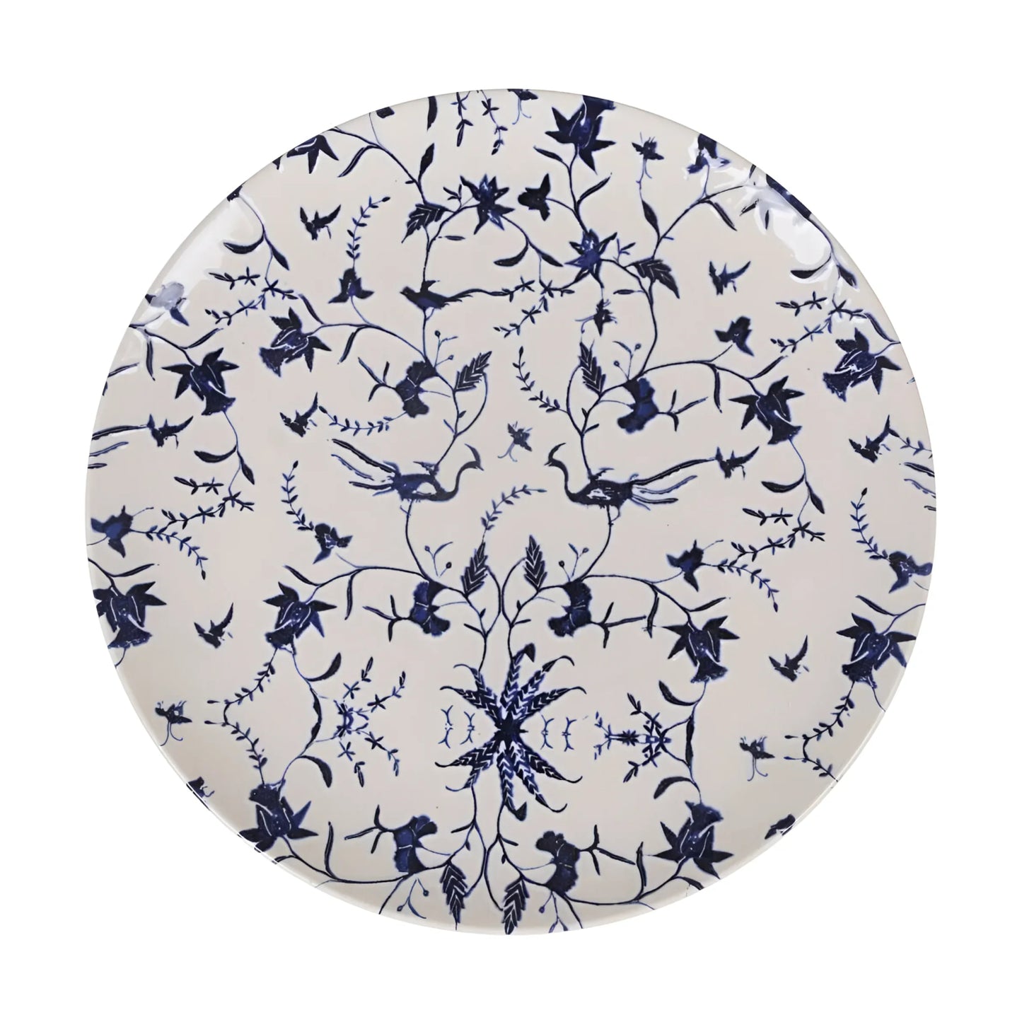 Tuile 6pcs Embossed Stoneware DINNER SET blue dinner plates set