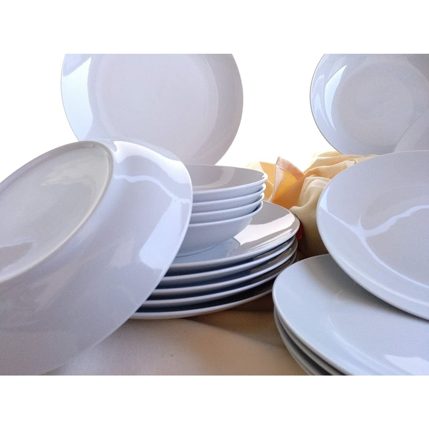 White porcelain soup dinner plates salad pasta bowls 21cm Everday Line