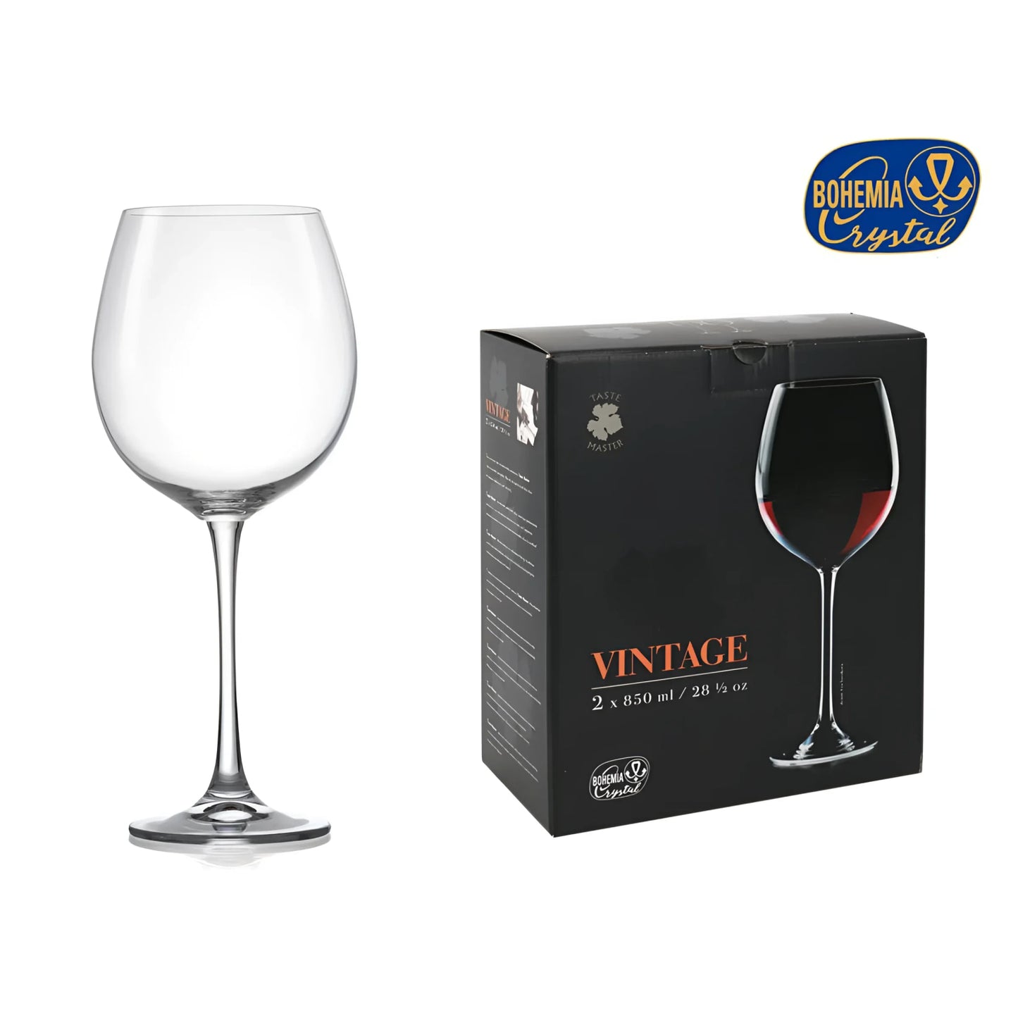 2x xxl giant red Wine Glasses cup 850ml / 25.5 oz Ballon Bohemia Crystal