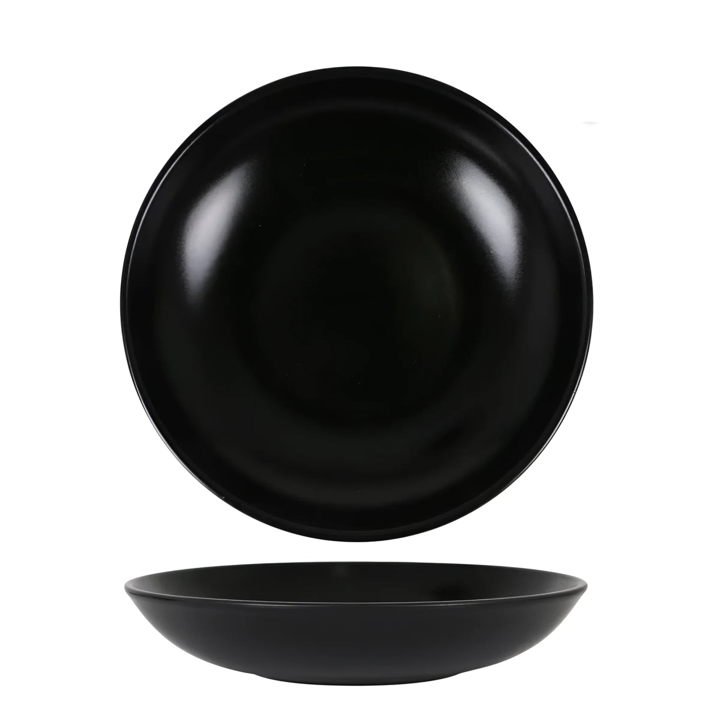 Zenci Gourmet Black stoneware pasta soup salad bowl 23x4cm BONNA